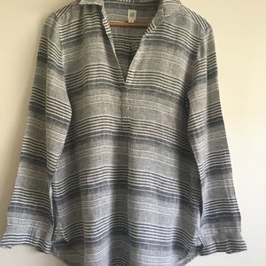 GAP Striped Linen Tunic Blouse